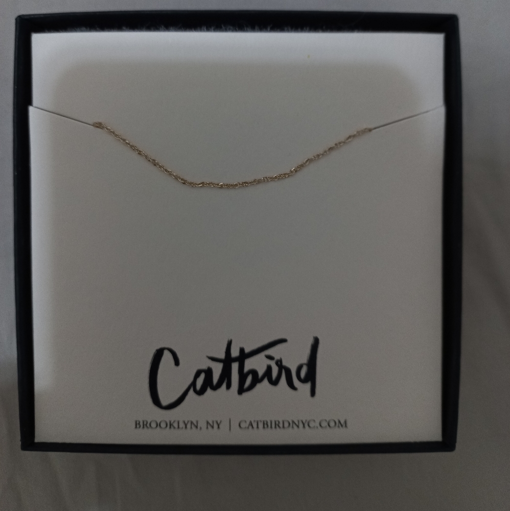Catbird Sweet Nothing Bracelet 14k gold chain made in the US